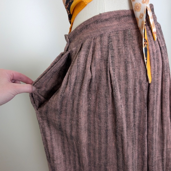 70s Looking Glass Knit Culottes Capri’s Wide Leg High Waisted Striped Oversized - Picture 9 of 10